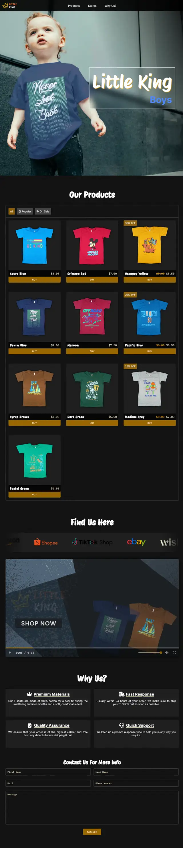 full page preview of project